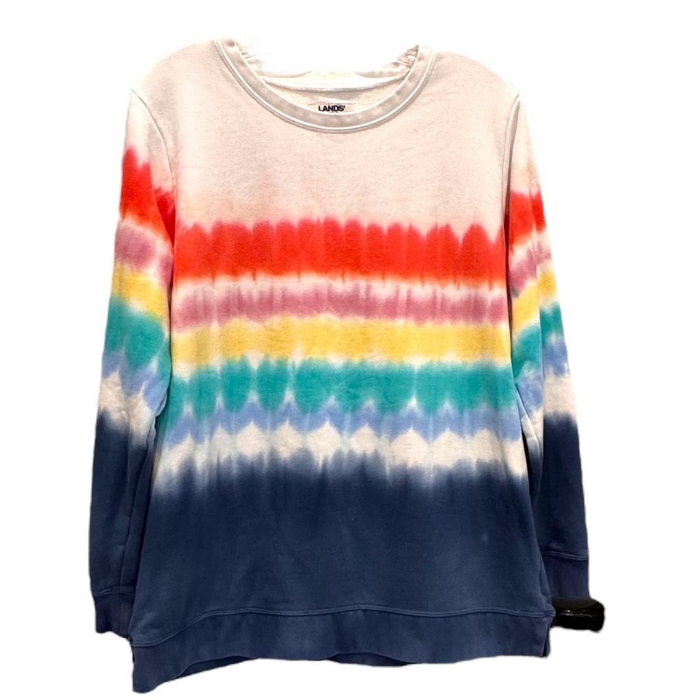Lands’ End Size Large LS Tunic Crew Neck Multicolor Sweatshirt